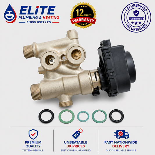 Ideal Vogue C26/C32/C40 Diverter Valve (Flow Group) with Head – Refurbished | Part Nos. 176867 / 174813