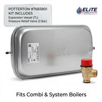Potterton Combi 25 Expansion Vessel 7 Litre + PRV – MPN 7683801 & 768397625 Expansion Vessel 7L 7683801 + PRV 7683976