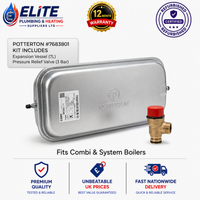 Potterton Combi 25 Expansion Vessel 7 Litre + PRV – MPN 7683801 & 768397625 Expansion Vessel 7L 7683801 + PRV 7683976